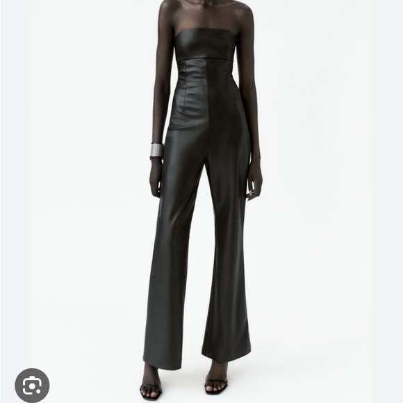 Zara Pants - NWT Zara Strapless Leather One Piece
